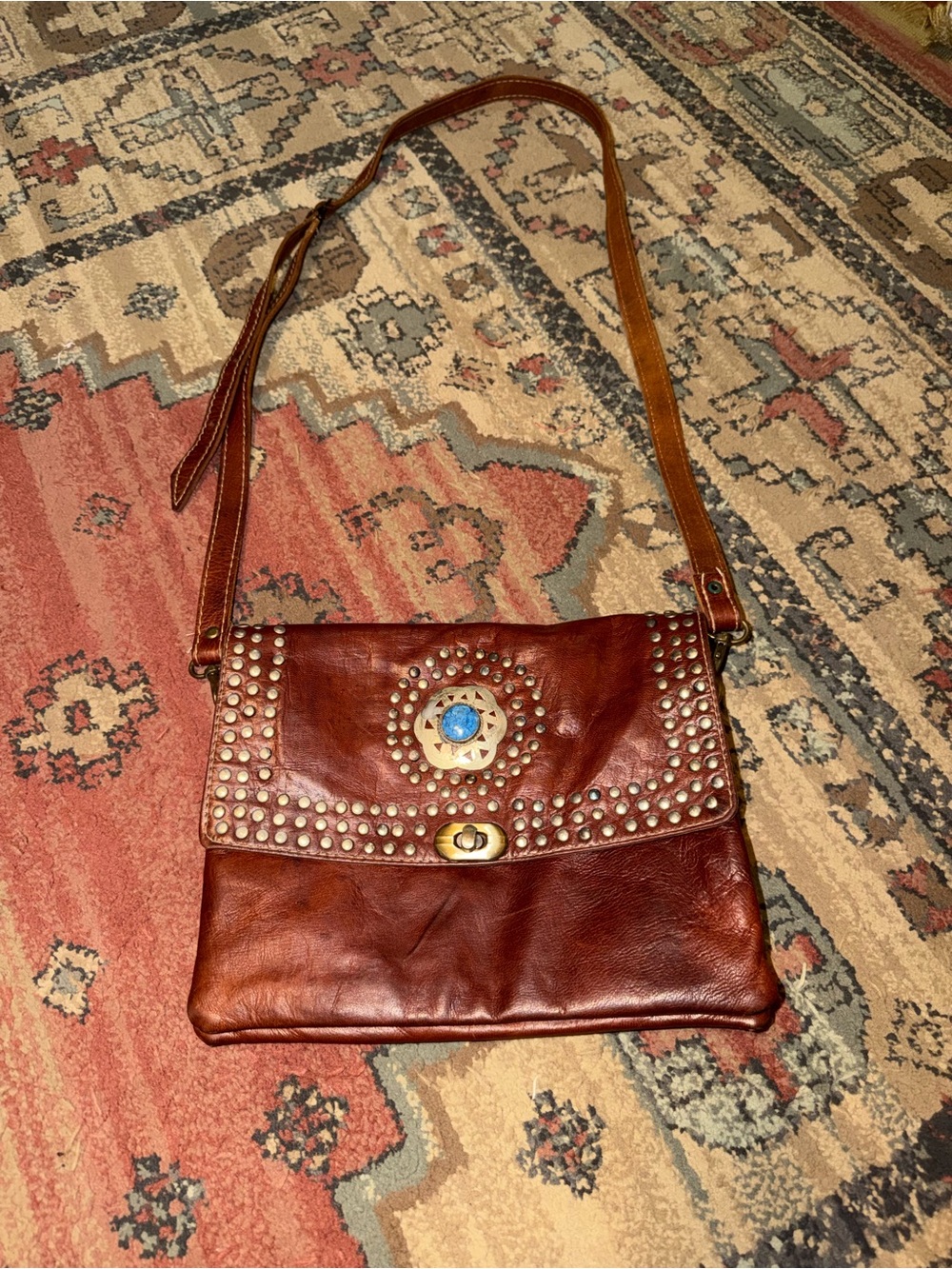 Leather cross body purse